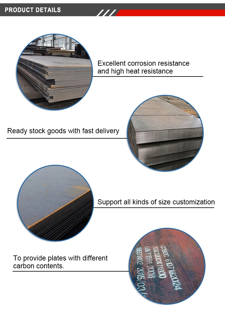 ASTM China Mill Factory Q235A Q255A SA285grc P355nl2 Spv490q A537cl2 Q355ND Spv355 Hot Rolled Ms Mild Carbon Steel Plate for Building Material and Construction